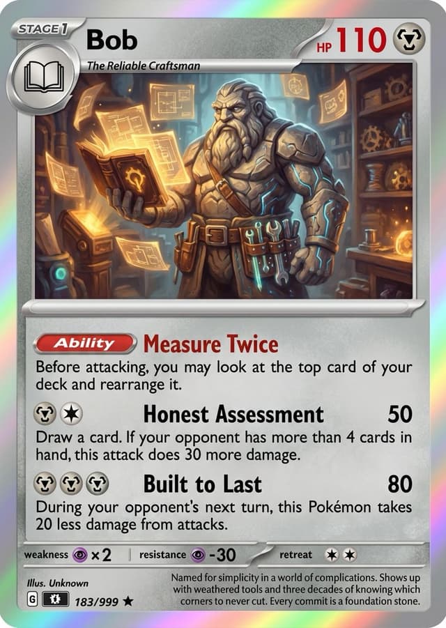 Bob - The Reliable Craftsman